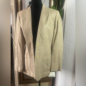 Ralph Lauren Beige & Cream Houndstooth Sport Jacket